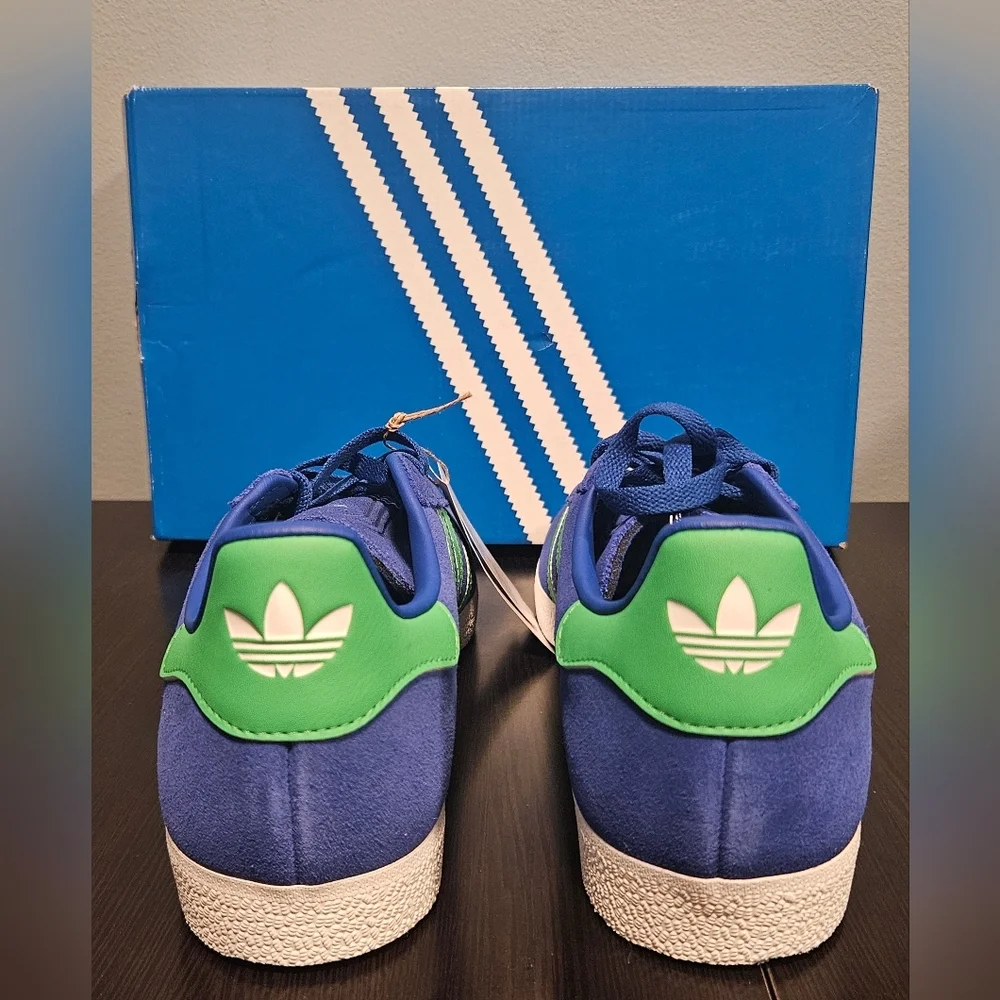 Adidas Gazelle Royal Blue with Green Stripes - Picture 8 of 10
